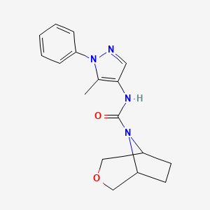 N-(5-methyl-1-phenylpyrazol-4-yl)-3-oxa-8-azabicyclo[3.2.1]octane-8-carboxamide