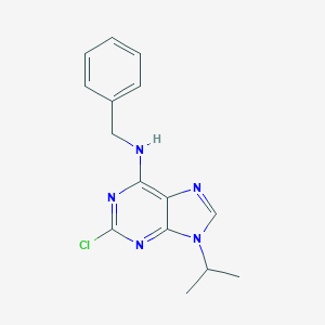 molecular formula C15H16ClN5 B068013 N-Benzyl-2-chloro-9-isopropyl-9H-purin-6-amine CAS No. 186692-41-1