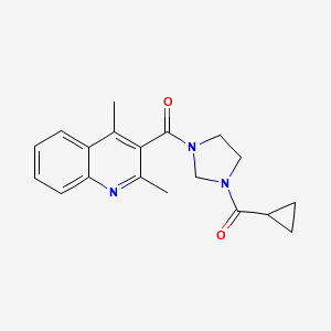 molecular formula C19H21N3O2 B6808156 Cyclopropyl-[3-(2,4-dimethylquinoline-3-carbonyl)imidazolidin-1-yl]methanone 