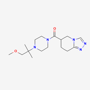 [4-(1-Methoxy-2-methylpropan-2-yl)piperazin-1-yl]-(5,6,7,8-tetrahydro-[1,2,4]triazolo[4,3-a]pyridin-6-yl)methanone