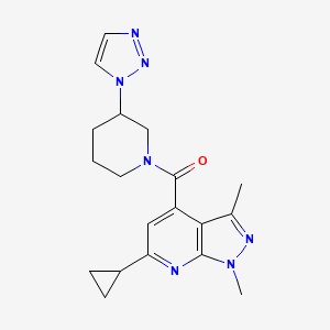 (6-Cyclopropyl-1,3-dimethylpyrazolo[3,4-b]pyridin-4-yl)-[3-(triazol-1-yl)piperidin-1-yl]methanone