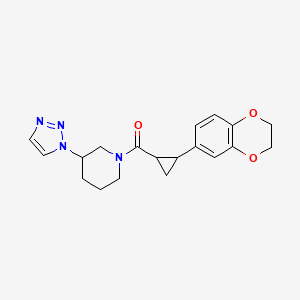 [2-(2,3-Dihydro-1,4-benzodioxin-6-yl)cyclopropyl]-[3-(triazol-1-yl)piperidin-1-yl]methanone