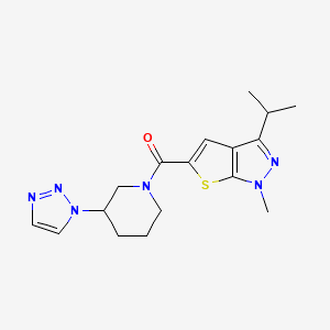 (1-Methyl-3-propan-2-ylthieno[2,3-c]pyrazol-5-yl)-[3-(triazol-1-yl)piperidin-1-yl]methanone