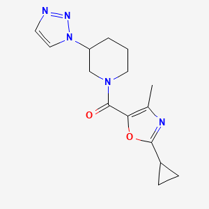 (2-Cyclopropyl-4-methyl-1,3-oxazol-5-yl)-[3-(triazol-1-yl)piperidin-1-yl]methanone