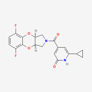 4-[(3aR,9aS)-5,8-difluoro-1,3,3a,9a-tetrahydro-[1,4]benzodioxino[2,3-c]pyrrole-2-carbonyl]-6-cyclopropyl-1H-pyridin-2-one