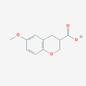 molecular formula C11H12O4 B068101 6-Methoxychroman-3-carboxylic acid CAS No. 182570-26-9