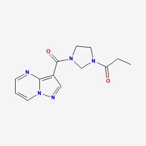 1-[3-(Pyrazolo[1,5-a]pyrimidine-3-carbonyl)imidazolidin-1-yl]propan-1-one