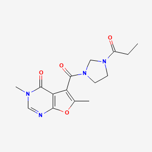 3,6-Dimethyl-5-(3-propanoylimidazolidine-1-carbonyl)furo[2,3-d]pyrimidin-4-one