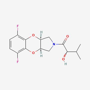 (2S)-1-[(3aR,9aS)-5,8-difluoro-1,3,3a,9a-tetrahydro-[1,4]benzodioxino[2,3-c]pyrrol-2-yl]-2-hydroxy-3-methylbutan-1-one