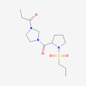 1-[3-(1-Propylsulfonylpyrrolidine-2-carbonyl)imidazolidin-1-yl]propan-1-one