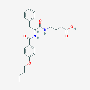 molecular formula C24H30N2O5 B068120 4-((2-((4-Butoxybenzoyl)amino)-1-oxo-3-phenylpropyl)amino)butanoic acid CAS No. 172798-63-9