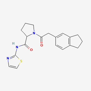 1-[2-(2,3-dihydro-1H-inden-5-yl)acetyl]-N-(1,3-thiazol-2-yl)pyrrolidine-2-carboxamide