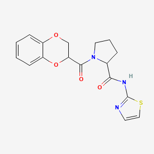 1-(2,3-dihydro-1,4-benzodioxine-3-carbonyl)-N-(1,3-thiazol-2-yl)pyrrolidine-2-carboxamide