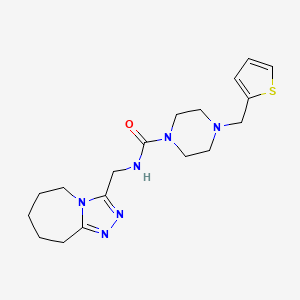 N-(6,7,8,9-tetrahydro-5H-[1,2,4]triazolo[4,3-a]azepin-3-ylmethyl)-4-(thiophen-2-ylmethyl)piperazine-1-carboxamide