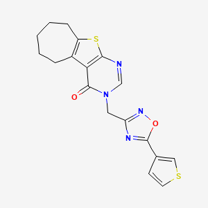 4-[(5-Thiophen-3-yl-1,2,4-oxadiazol-3-yl)methyl]-8-thia-4,6-diazatricyclo[7.5.0.02,7]tetradeca-1(9),2(7),5-trien-3-one