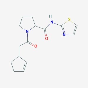 1-(2-cyclopent-2-en-1-ylacetyl)-N-(1,3-thiazol-2-yl)pyrrolidine-2-carboxamide