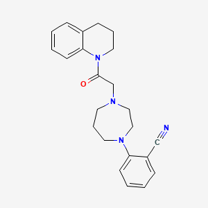 2-[4-[2-(3,4-dihydro-2H-quinolin-1-yl)-2-oxoethyl]-1,4-diazepan-1-yl]benzonitrile