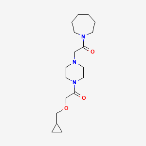 1-(Azepan-1-yl)-2-[4-[2-(cyclopropylmethoxy)acetyl]piperazin-1-yl]ethanone