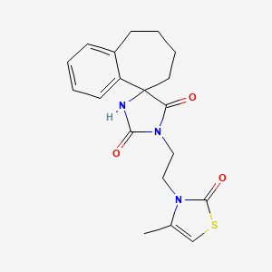 3'-[2-(4-Methyl-2-oxo-1,3-thiazol-3-yl)ethyl]spiro[6,7,8,9-tetrahydrobenzo[7]annulene-5,5'-imidazolidine]-2',4'-dione