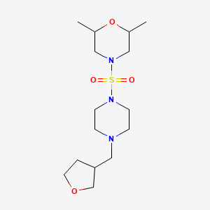 2,6-Dimethyl-4-[4-(oxolan-3-ylmethyl)piperazin-1-yl]sulfonylmorpholine