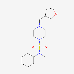 N-cyclohexyl-N-methyl-4-(oxolan-3-ylmethyl)piperazine-1-sulfonamide