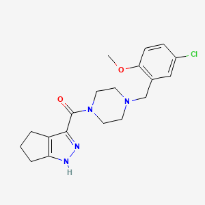 [4-[(5-Chloro-2-methoxyphenyl)methyl]piperazin-1-yl]-(1,4,5,6-tetrahydrocyclopenta[c]pyrazol-3-yl)methanone