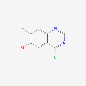 molecular formula C9H6ClFN2O B068123 4-氯-7-氟-6-甲氧基喹唑啉 CAS No. 159768-48-6