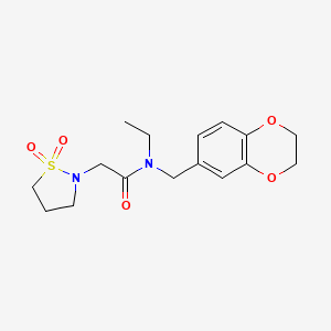 N-(2,3-dihydro-1,4-benzodioxin-6-ylmethyl)-2-(1,1-dioxo-1,2-thiazolidin-2-yl)-N-ethylacetamide