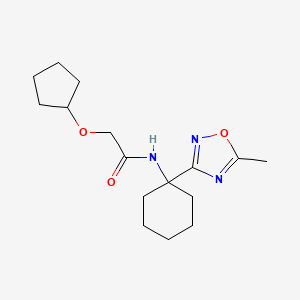 2-cyclopentyloxy-N-[1-(5-methyl-1,2,4-oxadiazol-3-yl)cyclohexyl]acetamide