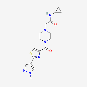 N-cyclopropyl-2-[4-[2-(1-methylpyrazol-4-yl)-1,3-thiazole-4-carbonyl]piperazin-1-yl]acetamide