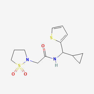 N-[cyclopropyl(thiophen-2-yl)methyl]-2-(1,1-dioxo-1,2-thiazolidin-2-yl)acetamide