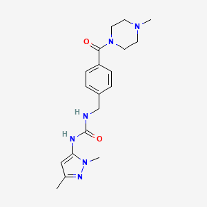 1-(2,5-Dimethylpyrazol-3-yl)-3-[[4-(4-methylpiperazine-1-carbonyl)phenyl]methyl]urea