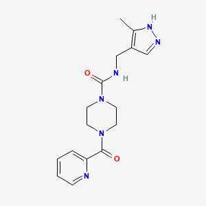 N-[(5-methyl-1H-pyrazol-4-yl)methyl]-4-(pyridine-2-carbonyl)piperazine-1-carboxamide