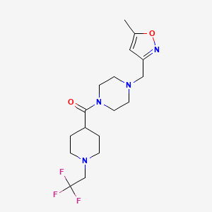 [4-[(5-Methyl-1,2-oxazol-3-yl)methyl]piperazin-1-yl]-[1-(2,2,2-trifluoroethyl)piperidin-4-yl]methanone