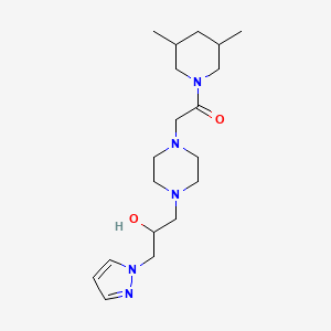 1-(3,5-Dimethylpiperidin-1-yl)-2-[4-(2-hydroxy-3-pyrazol-1-ylpropyl)piperazin-1-yl]ethanone