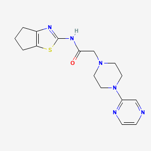 N-(5,6-dihydro-4H-cyclopenta[d][1,3]thiazol-2-yl)-2-(4-pyrazin-2-ylpiperazin-1-yl)acetamide