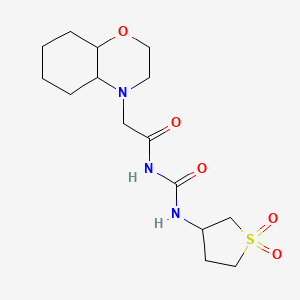 2-(2,3,4a,5,6,7,8,8a-octahydrobenzo[b][1,4]oxazin-4-yl)-N-[(1,1-dioxothiolan-3-yl)carbamoyl]acetamide