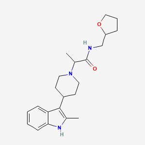 2-[4-(2-methyl-1H-indol-3-yl)piperidin-1-yl]-N-(oxolan-2-ylmethyl)propanamide