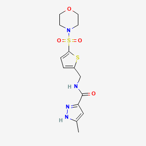 5-methyl-N-[(5-morpholin-4-ylsulfonylthiophen-2-yl)methyl]-1H-pyrazole-3-carboxamide