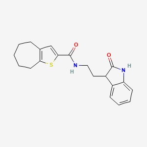 N-[2-(2-oxo-1,3-dihydroindol-3-yl)ethyl]-5,6,7,8-tetrahydro-4H-cyclohepta[b]thiophene-2-carboxamide