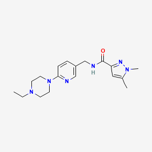 N-[[6-(4-ethylpiperazin-1-yl)pyridin-3-yl]methyl]-1,5-dimethylpyrazole-3-carboxamide