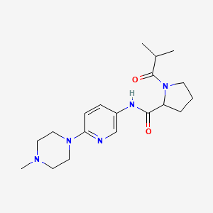 N-[6-(4-methylpiperazin-1-yl)pyridin-3-yl]-1-(2-methylpropanoyl)pyrrolidine-2-carboxamide