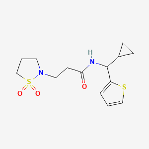 N-[cyclopropyl(thiophen-2-yl)methyl]-3-(1,1-dioxo-1,2-thiazolidin-2-yl)propanamide