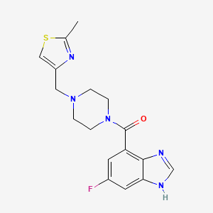 (6-fluoro-1H-benzimidazol-4-yl)-[4-[(2-methyl-1,3-thiazol-4-yl)methyl]piperazin-1-yl]methanone