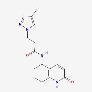 3-(4-methylpyrazol-1-yl)-N-(2-oxo-5,6,7,8-tetrahydro-1H-quinolin-5-yl)propanamide