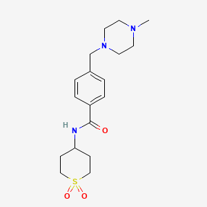 N-(1,1-dioxothian-4-yl)-4-[(4-methylpiperazin-1-yl)methyl]benzamide