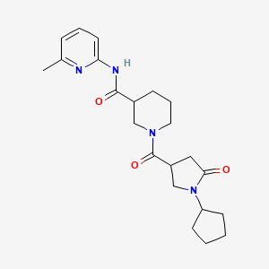 1-(1-cyclopentyl-5-oxopyrrolidine-3-carbonyl)-N-(6-methylpyridin-2-yl)piperidine-3-carboxamide