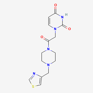 1-[2-Oxo-2-[4-(1,3-thiazol-4-ylmethyl)piperazin-1-yl]ethyl]pyrimidine-2,4-dione