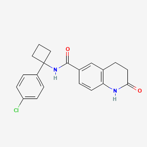 N-[1-(4-chlorophenyl)cyclobutyl]-2-oxo-3,4-dihydro-1H-quinoline-6-carboxamide