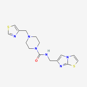 N-(imidazo[2,1-b][1,3]thiazol-6-ylmethyl)-4-(1,3-thiazol-4-ylmethyl)piperazine-1-carboxamide